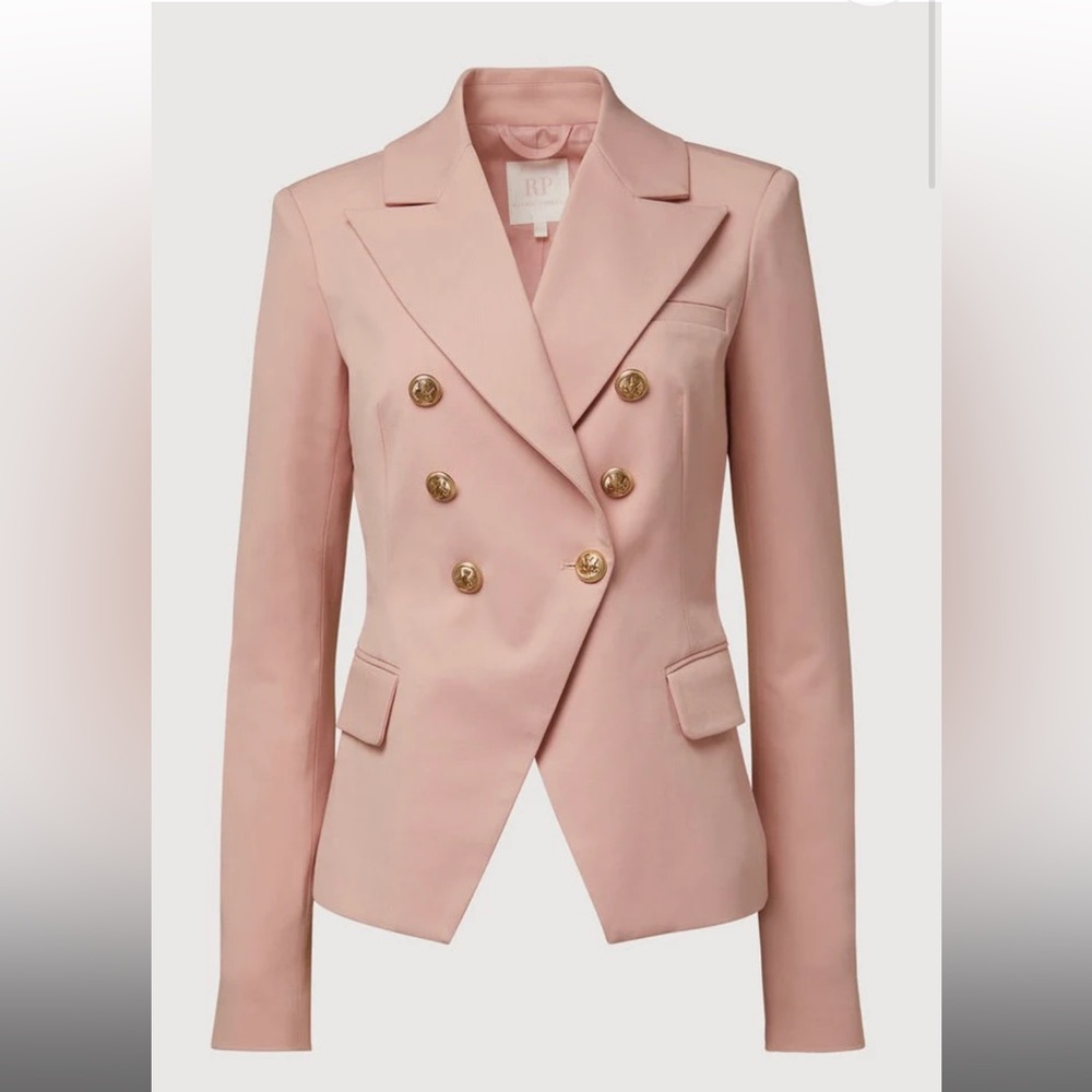 Rachel Parcell Double-Breasted Twill Blazer